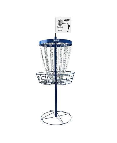 Deluxe 24-Chain Disc Golf Targets Basket, Metal Flying Practice Basket (Black/Blue/Orange/Red)