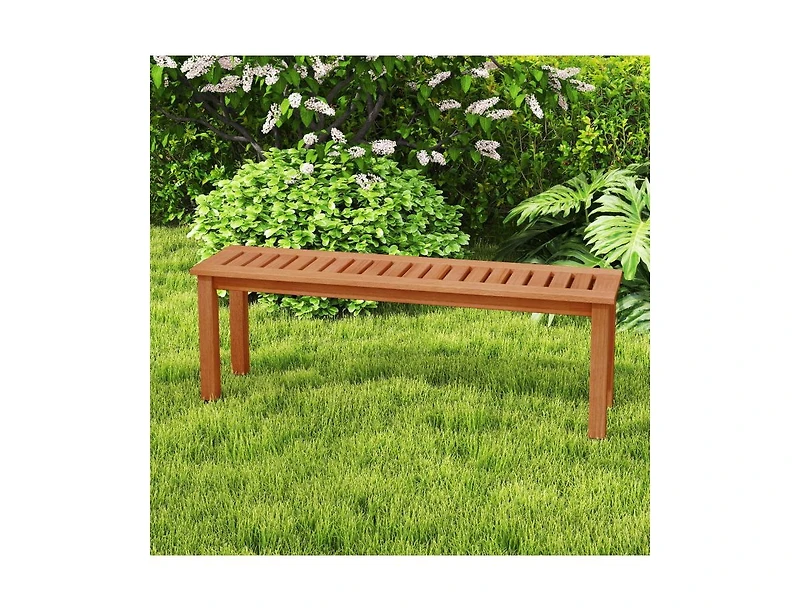 Slickblue 2-Person Patio Bench with Slatted Seat for Comfortable and Stylish Outdoor Seating