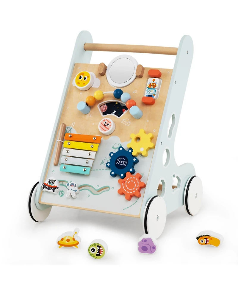 Slickblue Kids Walker Push and Pull Learning Activity Center with Wheels 1+ Years Old