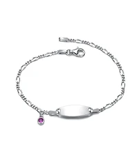 Chic Minimalist Bar Bracelets with Round Bezel Set Cubic Zirconia Charm