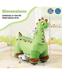 6V Kids Ride on Dinosaur with Foot Pedal and Padded Seat and Music