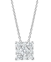 Forever Grown Diamonds Lab Grown Diamond Square Cluster Pendant Necklace (1 ct. t.w.) in Sterling Silver, 16" + 2" extender