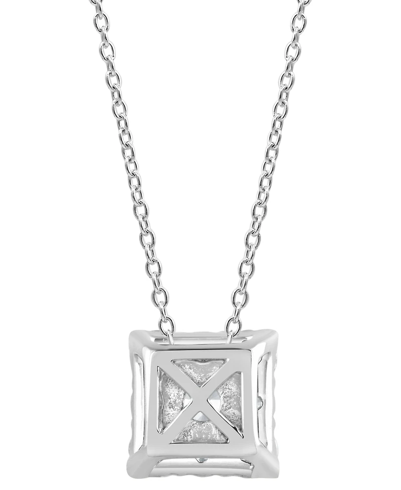 Forever Grown Diamonds Lab Grown Diamond Square Cluster Pendant Necklace (1 ct. t.w.) in Sterling Silver, 16" + 2" extender