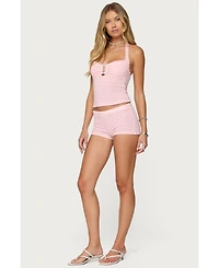 Edikted Women's Lovina Textured Striped Halter Top