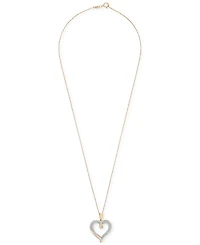 Diamond Twist Heart 18" Pendant Necklace (1/2 ct. t.w.) 14k White Gold or Yellow Gold, + 2" extender, Exclusively at Macy's