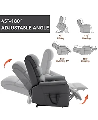 Casainc Dual Motor Infinite Position Up to 350 Lbs Power Lift Recliner Chair with Power-Remote, Heat Massage and Heavy Duty Motion Mechanism