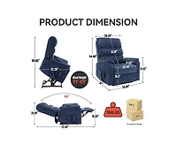 Casainc Dual Motor Infinite Position Up to 350 Lbs Power Lift Recliner Chair with Power-Remote, Heat Massage and Heavy Duty Motion Mechanism