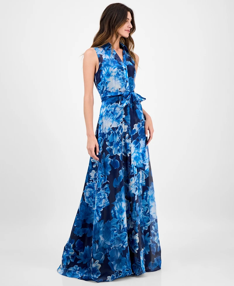 julia jordan Women's Sleeveless Maxi Shirtdress
