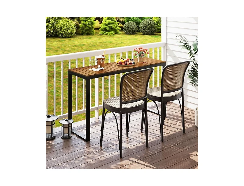 Slickblue Outdoor Rectangle Console Table with Long-Lasting Wpc Tabletop