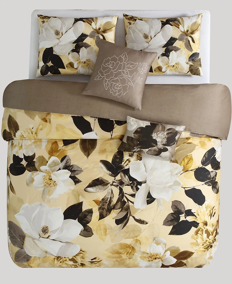 Bebejan Zayra Bedding 100% Cotton Sateen 5 Piece King Size Reversible Comforter Set