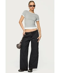 Edikted Women's Julietta Contrast Layered T Shirt