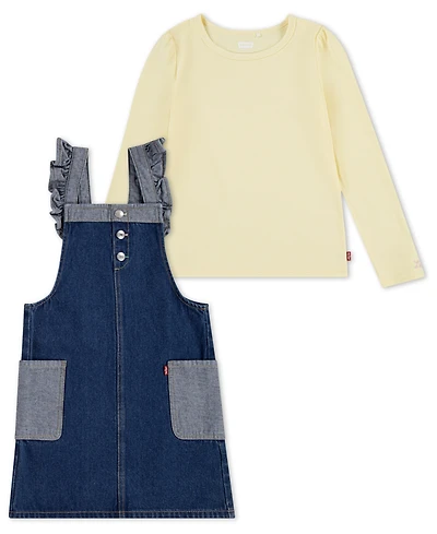 Levi's Toddler and Little Girls 2-Piece Bodysuit Ruffle Skirtall Set