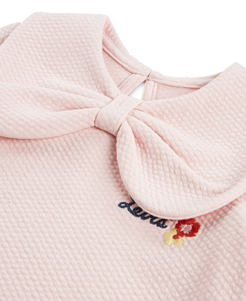 Levi's Toddler Girls 2-Piece Bow Top and Wide Jeans Set