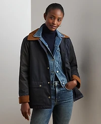 Lauren Ralph Women's Cord-Collar Waxed Jacket