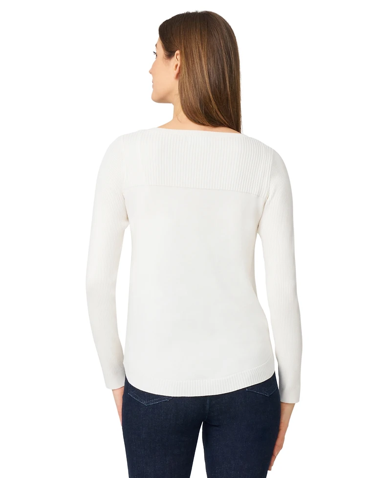 Melissa Paige Women's Boat Neck Long-Sleeve Sweater