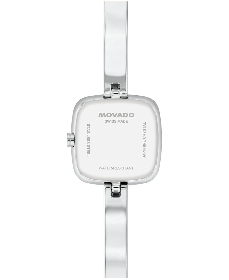 Movado Women's Museum Cushion Swiss Quartz Stainless Steel Bangle Watch, 21.50mm