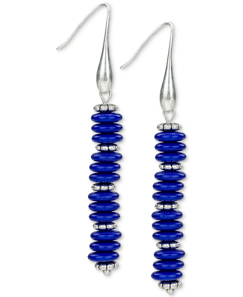 Patricia Nash Blue Ceramic Bead Stem Earrings