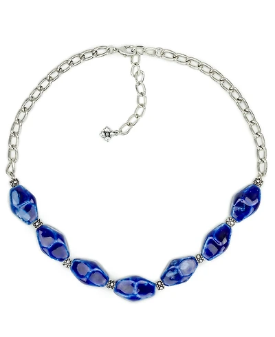 Patricia Nash Short Blue Ceramic Bead Necklace