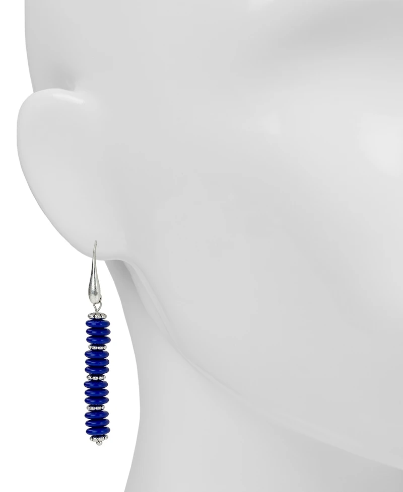 Patricia Nash Blue Ceramic Bead Stem Earrings