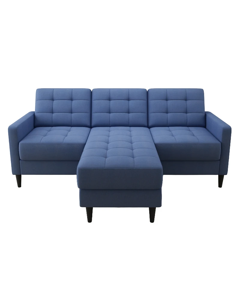 Gold Sparrow 82" Polyester Logan Reversible Sectional Sofa with Ottoman, Created for Macy's