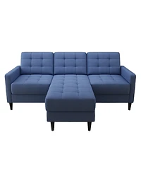Gold Sparrow 82" Polyester Logan Reversible Sectional Sofa with Ottoman, Created for Macy's