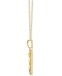 Men's Diamond Pave Dragon Dog Tag 22" Pendant Necklace (1 ct. t.w.) in 10k Gold