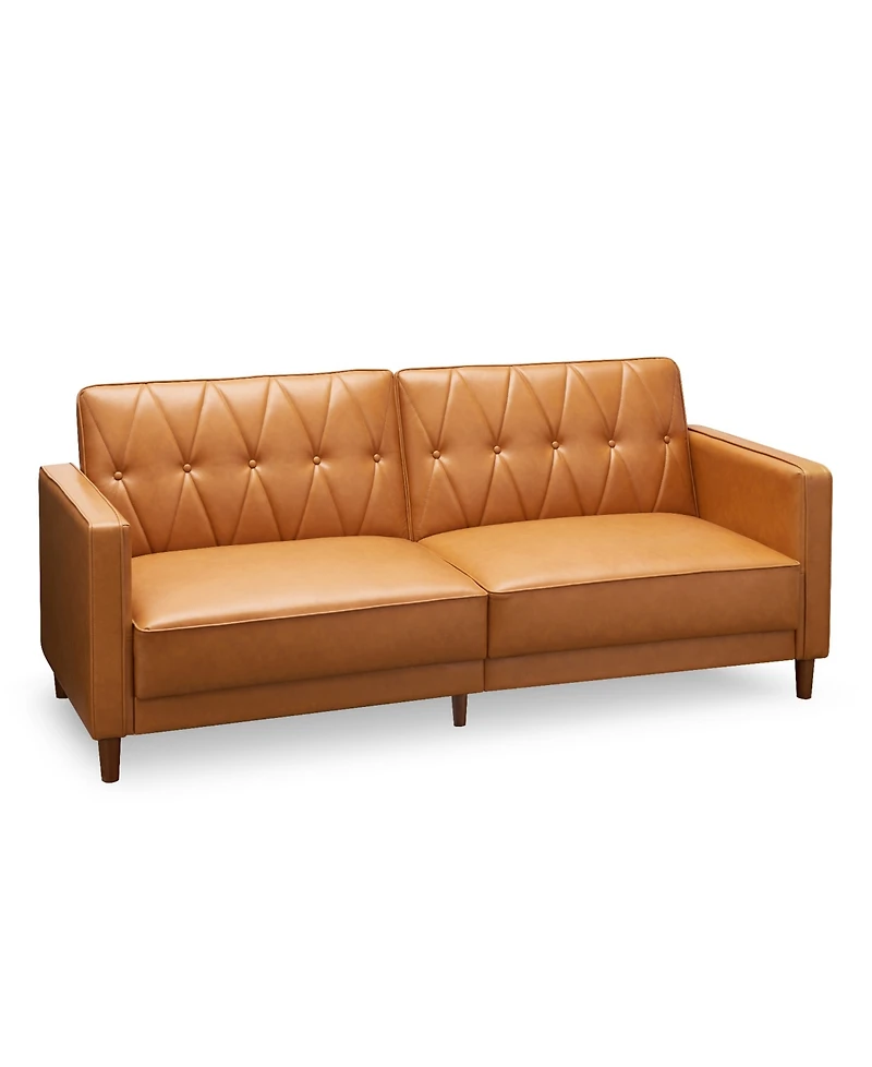 Gold Sparrow 77" Faux Leather Victoria Convertible Sofa Bed, Created for Macy's