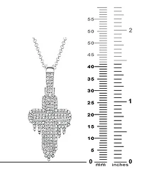 Men's Diamond Cluster Cross 22" Pendant Necklace (1 ct. t.w.) in 10k White Gold