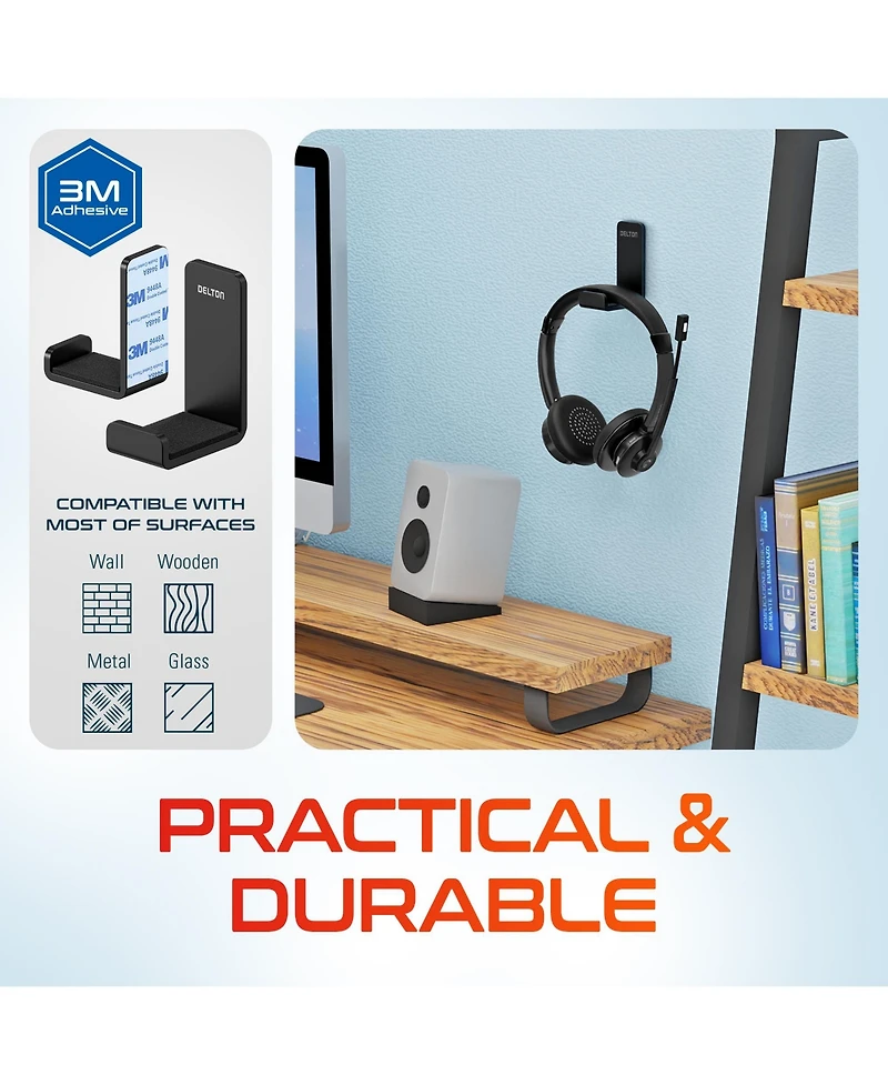Delton Wireless Computer Headset with Usb Dongle and Hook, Bluetooth Headset with Noise Canceling Mic, 15 Hrs talk time, Wireless Headset for Computer