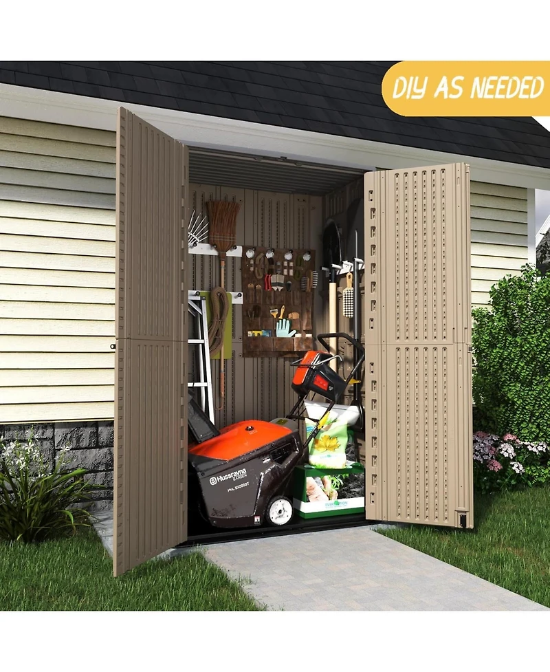 50 "W x 29" D 79.53"H Outdoor Storage Shed with Sliding Door ,Double Cabinet