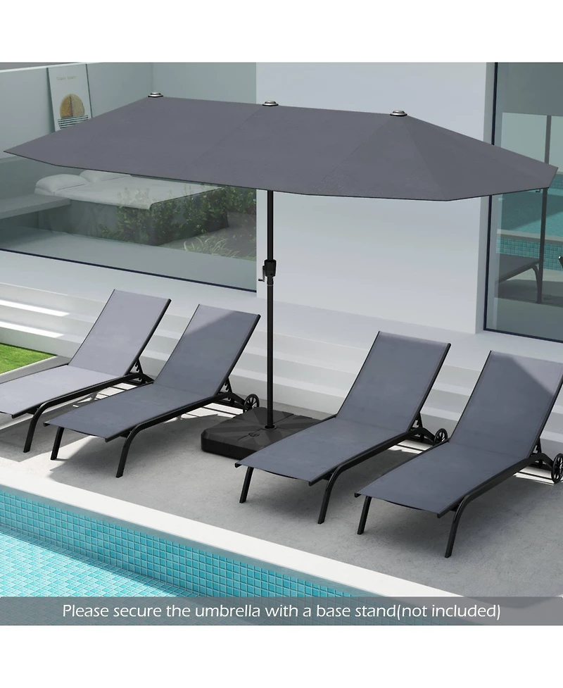 Gymax 13 Ft Double-sided Patio Umbrella Outdoor Large Twin