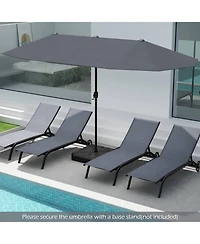 Gymax 13 Ft Double-sided Patio Umbrella Outdoor Large Twin