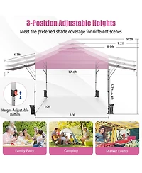 Outdoor Instant Pop-up Canopy Tent with Dual Half Awnings