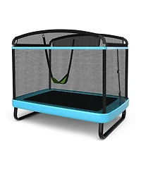 Outdoor Trampoline with Swing and Enclosure Net for Kids Jumping Entertainment