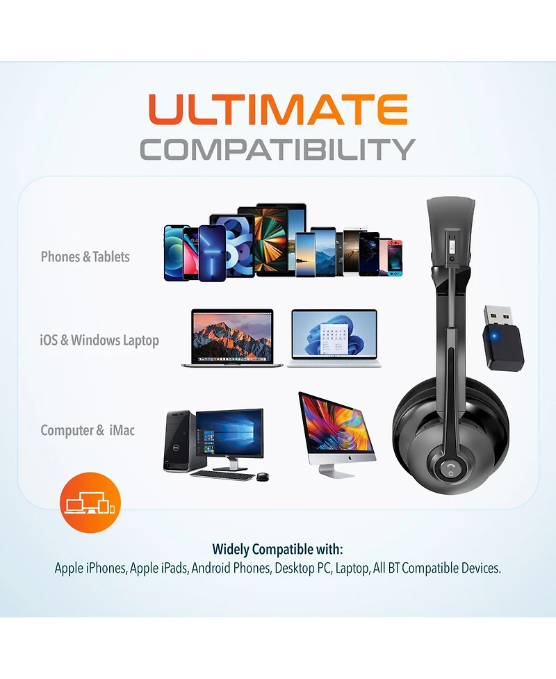 Delton 30X Bluetooth Headset & 3-in-1 Wireless Charging Station (DHSWC130XD)