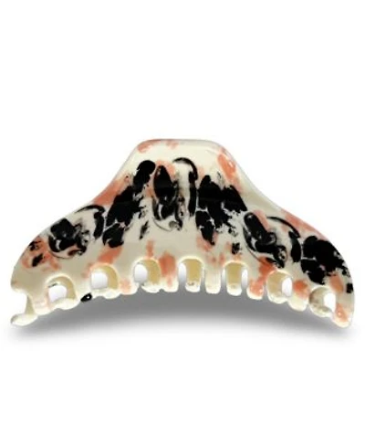 Large Claw Clip Black Coral Marble