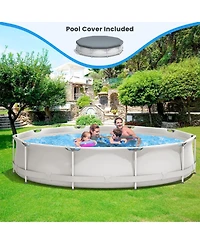 Mecale Round Above Ground Swimming Pool With Pool Cover
