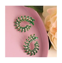 Sohi Women's Green Wreath Drop Earrings