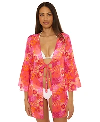 Becca Women's Floral-Print Tunic Cover-Up Top