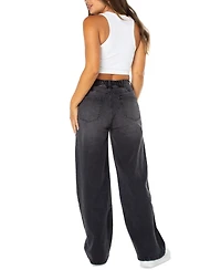 Celebrity Pink Juniors' Elastic-Back Wide-Leg Jeans