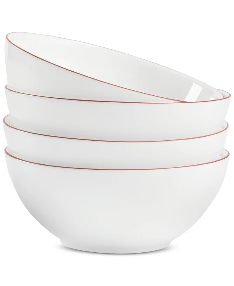 Arch Studio Opal Glass Rust Rim Cereal Bowl, Set of 4, Exclusively at Macy's