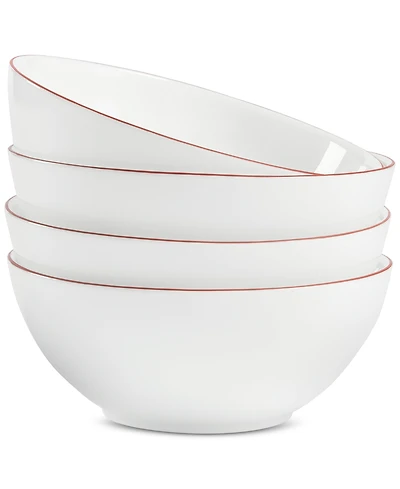 Arch Studio Opal Glass Rust Rim Cereal Bowl, Set of 4, Exclusively at Macy's