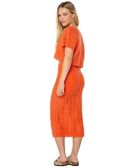 Roxy Juniors' Sea Swirl Crochet Midi Skirt