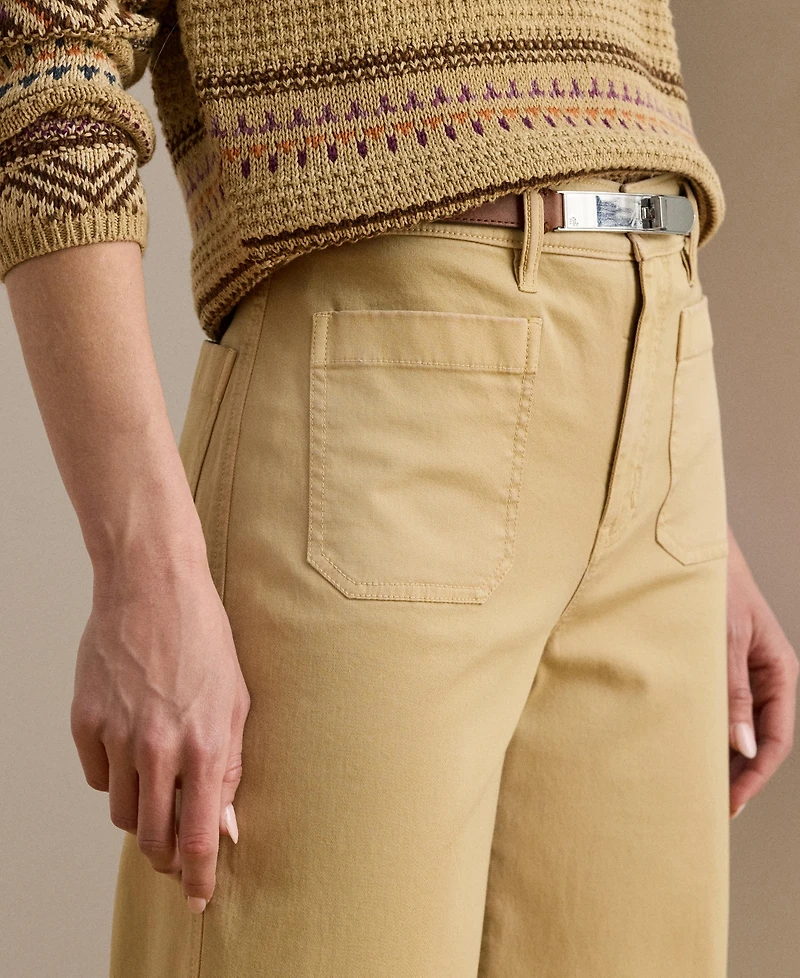 Lauren Ralph Women's Stretch Chino Wide-Leg Cropped Pants