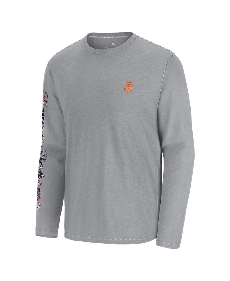 Tommy Bahama Men's Gray San Francisco Giants Tropic Curveball Lux Long Sleeve T-Shirt