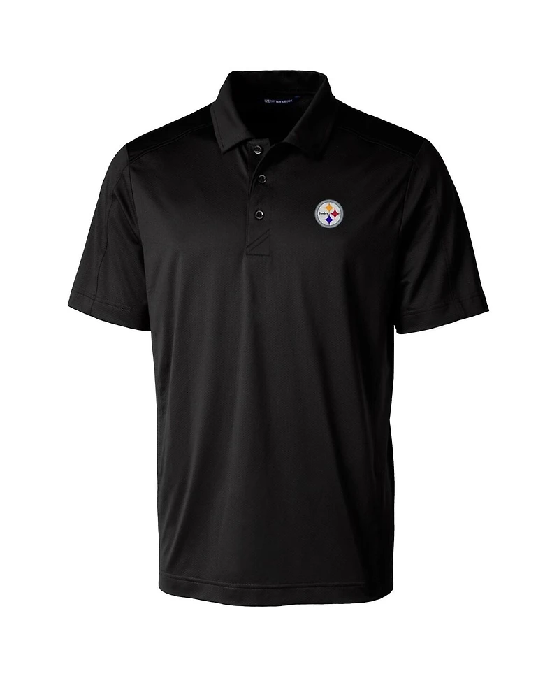 Cutter & Buck Men's Black Pittsburgh Steelers Prospect Textured Stretch Polo Shirt