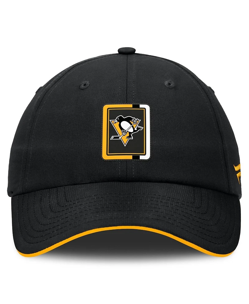 Fanatics Men's Black/Gold Pittsburgh Penguins Authentic Pro Ripstop Adjustable Hat
