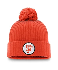 Nike Men's Orange San Francisco Giants Cooperstown Collection Patch Cuffed Knit with Pom Hat