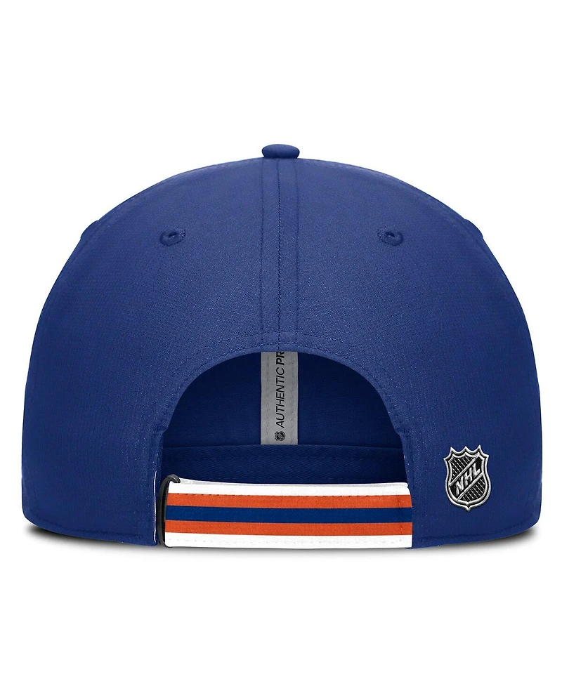 Fanatics Men's Royal/Orange Edmonton Oilers Authentic Pro Ripstop Adjustable Hat