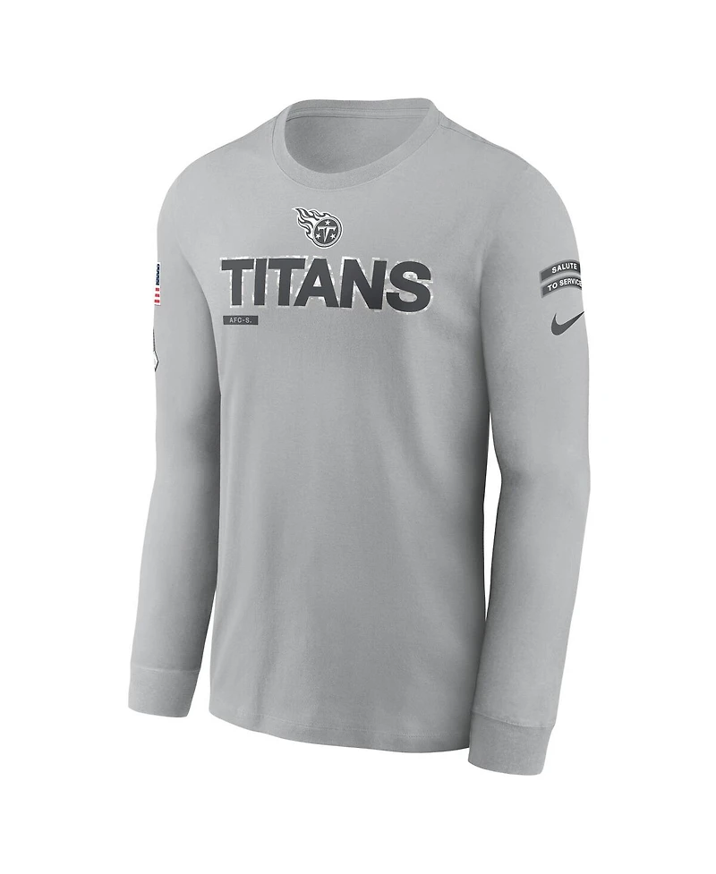 Nike Men's Gray Tennessee Titans 2024 Salute to Service Long Sleeve T-Shirt